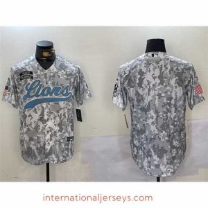 Premium Detroit Lions Blank 2024 Arctic Camo Salute To Service Stitched Baseball Jersey