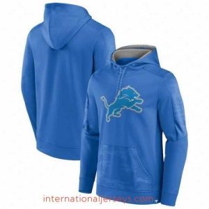 High quality Detroit Lions Blue On The Ball Pullover Hoodie