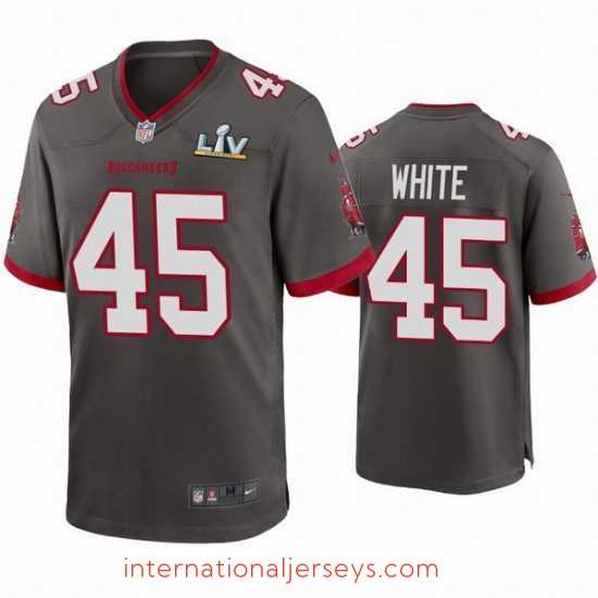 Exceptional Devin White Buccaneers Pewter Super Bowl Lv Game Jersey