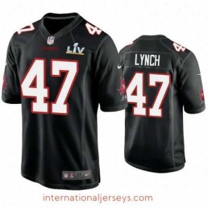 Deluxe John Lynch Buccaneers Black Super Bowl Lv Game Fashion Jersey