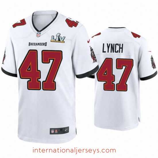 Deluxe John Lynch Buccaneers White Super Bowl Lv Game Jersey