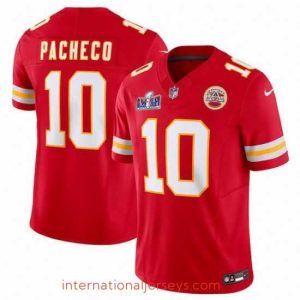 Top notch Kansas City Chiefs 10 Isiah Pacheco Red 2023 F.U.S.E  Vapor Untouchable Limited Stitched 2024 Super Bowl LVIII Jersey
