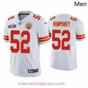 High quality Kansas City Chiefs 52 Creed Humphrey White Vapor Untouchable Limited Stitched Football 2024 Super Bowl LVIII Jersey