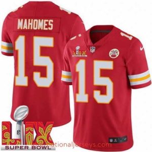 Finest Kansas City Chiefs Patrick Mahomes #15 Red 2024 2025 Super Bowl LIX F.U.S.E Stitched Jersey