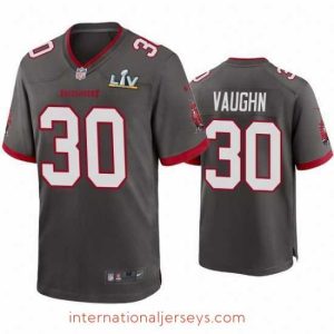 High quality Ke'Shawn Vaughn Buccaneers Pewter Super Bowl Lv Game Jersey