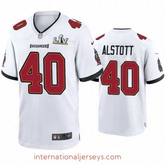 Exceptional Mike Alstott Buccaneers White Super Bowl Lv Game Jersey