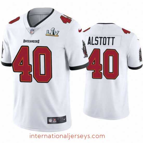 Premium Mike Alstott Buccaneers White Super Bowl Lv Vapor Limited Jersey