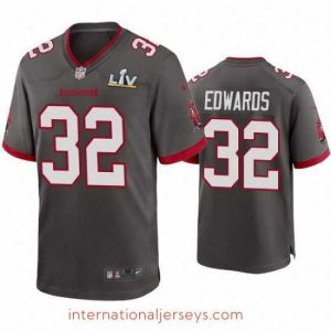 High quality Mike Edwards Buccaneers Pewter Super Bowl Lv Game Jersey