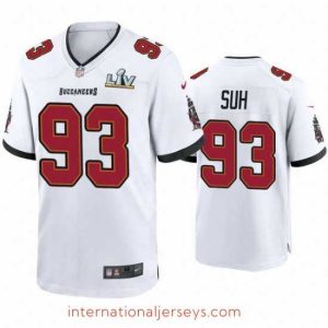 High quality Ndamukong Suh Buccaneers White Super Bowl Lv Game Jersey