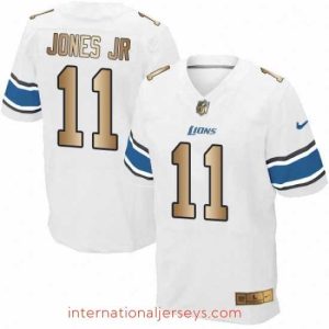 Outstanding Nike Detroit Lions 11 Marvin Jones Jr Elite WhiteGold NFL Jersey