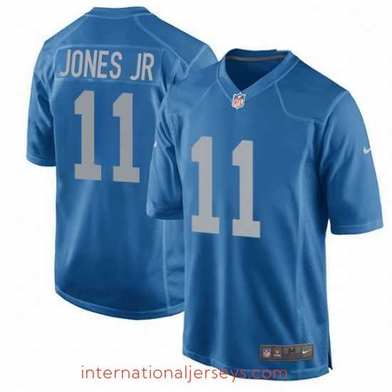 Superb Nike Detroit Lions 11 Marvin Jones Jr Game Blue Alternate NFL Jersey