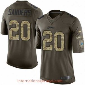 High quality Nike Detroit Lions 20 Barry Sanders Elite Green Salute to Service NFL Jersey