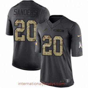 Superb Nike Detroit Lions 20 Barry Sanders Limited Black 2016 Salute to Service NFL Jersey