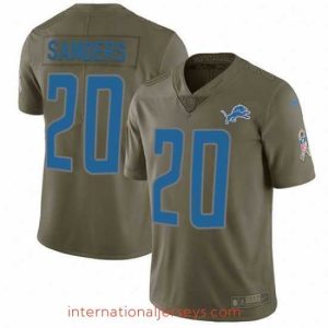 Outstanding Nike Detroit Lions 20 Barry Sanders Limited Olive 2017 Salute to Service NFL Jersey