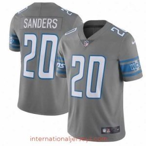 Top notch Nike Detroit Lions 20 Barry Sanders Limited Steel Rush Vapor Untouchable NFL Jersey