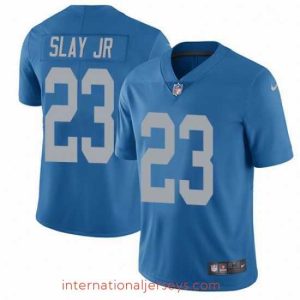 Premium Nike Detroit Lions 23 Darius Slay Jr Blue Alternate Vapor Untouchable Limited Player NFL Jersey