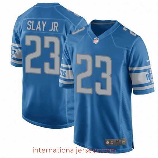 Premium Nike Detroit Lions 23 Darius Slay Jr Game Blue Team Color NFL Jersey