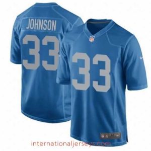Superior Nike Detroit Lions 33 Kerryon Johnson Game Blue Alternate NFL Jersey