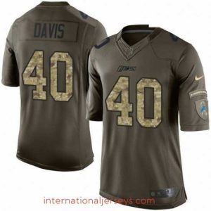 High quality Nike Detroit Lions 40 Jarrad Davis Elite Green Salute to Service NFL Jersey