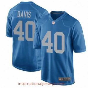 Exceptional Nike Detroit Lions 40 Jarrad Davis Game Blue Alternate NFL Jersey