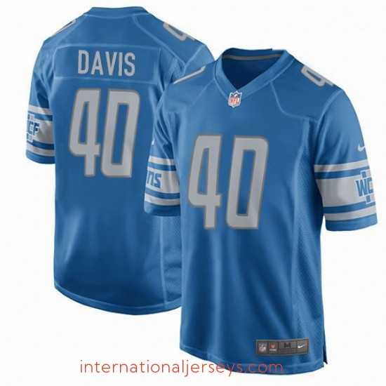 Deluxe Nike Detroit Lions 40 Jarrad Davis Game Light Blue Team Color NFL Jersey