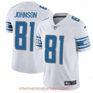 Premium Nike Detroit Lions 81 Calvin Johnson Elite White NFL Jersey