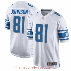 Superior Nike Detroit Lions 81 Calvin Johnson Game White NFL Jersey