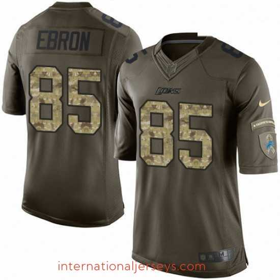 Superior Nike Detroit Lions 85 Eric Ebron Elite Green Salute to Service NFL Jersey