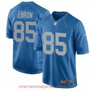 Premium Nike Detroit Lions 85 Eric Ebron Game Blue Alternate NFL Jersey