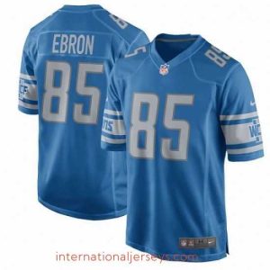 Premium Nike Detroit Lions 85 Eric Ebron Game Light Blue Team Color NFL Jersey