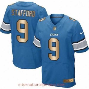 Superior Nike Detroit Lions 9 Matthew Stafford Elite BlueGold Team Color NFL Jersey
