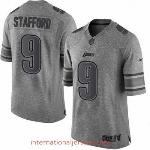 High quality Nike Detroit Lions 9 Matthew Stafford Limited Gray Gridiron NFL Jersey