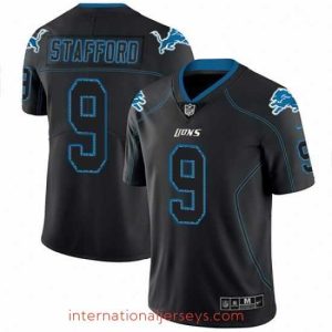 Outstanding Nike Detroit Lions 9 Matthew Stafford Limited Lights Out Black Rush NFL Jersey