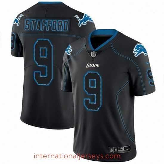 Outstanding Nike Detroit Lions 9 Matthew Stafford Limited Lights Out Black Rush NFL Jersey