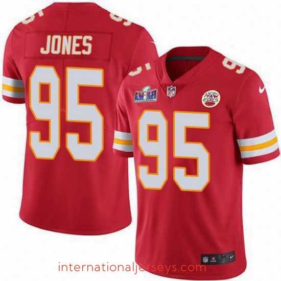 Exceptional Nike Kansas City Chiefs 95 Chris Jones Red Team Color Bound Stitched NFL Vapor Untouchable Limited 2024 Super Bowl LVIII Jersey