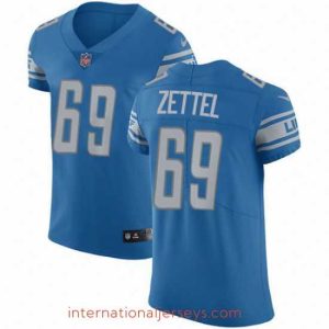 Deluxe Nike Lions #69 Anthony Zettel Blue Team Color Stitched NFL Vapor Untouchable Elite Jersey