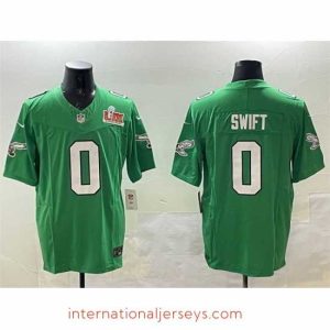 High quality Philadelphia Eagles 0 D 27Andre Swift Green 2025 Super Bowl LIX Patch F.U.S.E  Throwback Vapor Untouchable Limited Stitched Football Jersey