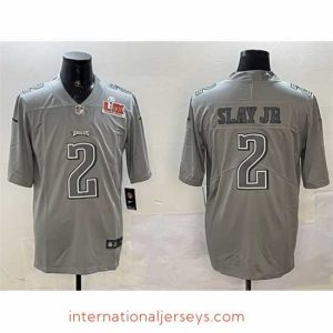 Top notch Philadelphia Eagles 2 Darius Slay Jr  Grey 2025 Super Bowl LIX Patch Atmosphere Fashion Vapor Untouchable Limited Stitched Football Jersey