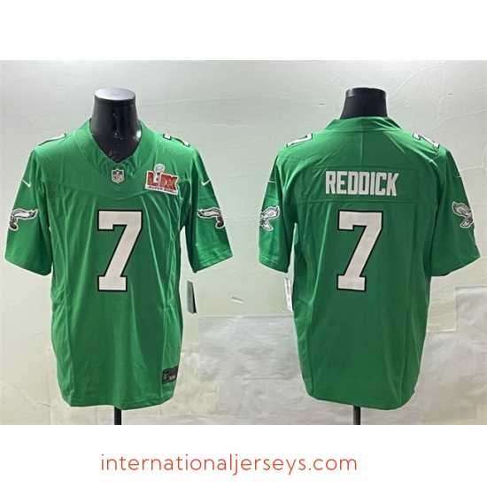 Exceptional Philadelphia Eagles 7 Haason Reddick Green 2025 Super Bowl LIX Patch F.U.S.E Throwback Vapor Untouchable Limited Stitched Football Jersey