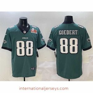 High quality Philadelphia Eagles 88 Dallas Goedert Green 2025 Super Bowl LIX Patch New Vapor Untouchable Limited Stitched Football Jersey