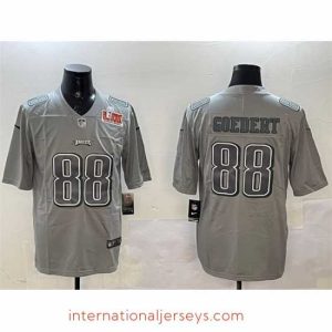 Outstanding Philadelphia Eagles 88 Dallas Goedert Grey 2025 Super Bowl LIX Patch Atmosphere Fashion Vapor Untouchable Limited Stitched Football Jersey