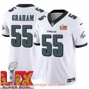 Premium Philadelphia Eagles Brandon Graham #55 White 2024 2025 Super Bowl LIX F.U.S.E Stitched NFL Jersey