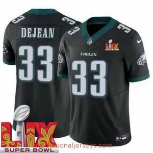 Superior Philadelphia Eagles Cooper DeJean #33 Black 2024 2025 Super Bowl LIX F.U.S.E Stitched NFL Jersey