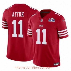 Outstanding San Francisco 49ers 11 Brandon Aiyuk Red 2023 F.U.S.E  Vapor Limited Stitched Football 2024 Super Bowl LVIII Jersey
