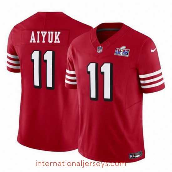 High quality San Francisco 49ers 11 Brandon Aiyuk Red 2023 F.U.S.E Vapor Limited Throwback Stitched Football 2024 Super Bowl LVIII Jersey