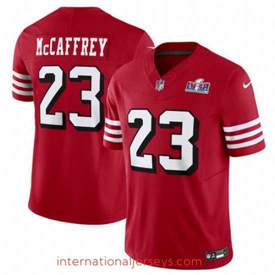 Exceptional San Francisco 49ers 23 Christian McCaffrey New Red 2023 F.U.S.E Vapor Untouchable Limited Stitched Football 2024 Super Bowl LVIII Jersey