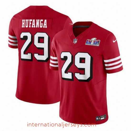 Top notch San Francisco 49ers 29 Talanoa Hufanga New Red 2023 F.U.S.E Stitched Football 2024 Super Bowl LVIII Jersey