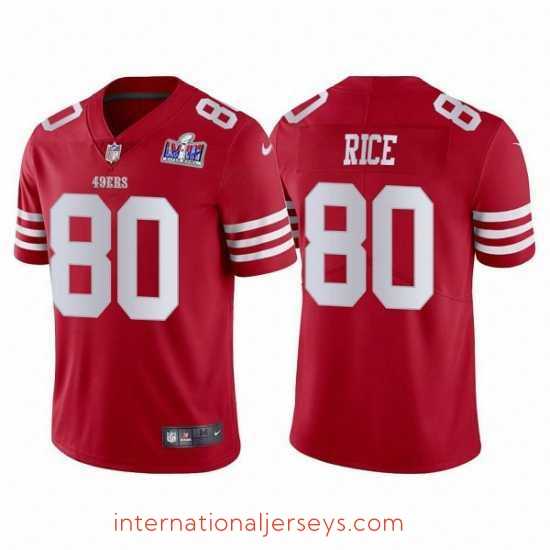 Finest San Francisco 49ers 80 Jerry Rice 2022 New Scarlet Vapor Untouchable Stitched Football 2024 Super Bowl LVIII Jersey