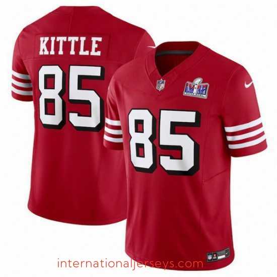 Exceptional San Francisco 49ers 85 George Kittle New Red 2023 F.U.S.E Vapor Untouchable Limited Stitched Football 2024 Super Bowl LVIII Jersey