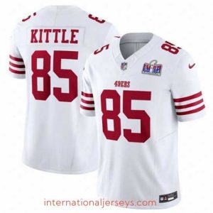 Superior San Francisco 49ers 85 George Kittle White 2023 F.U.S.E  Vapor Untouchable Limited Stitched Football 2024 Super Bowl LVIII Jersey